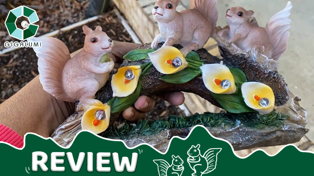 Gigalumi-Solar Garden Squirrel Figurine