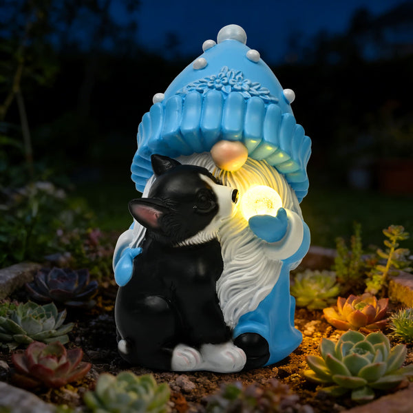 GIGALUMI Solar Powered Gnomes with Dog Statues – Gigalumi