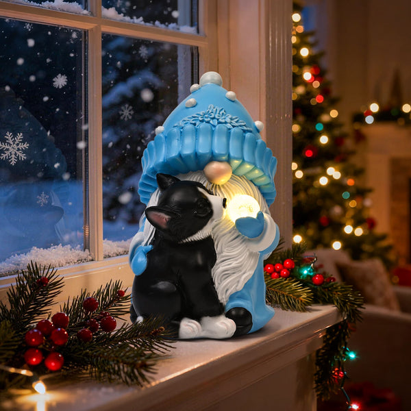 GIGALUMI Solar Powered Gnomes with Dog Statues – Gigalumi