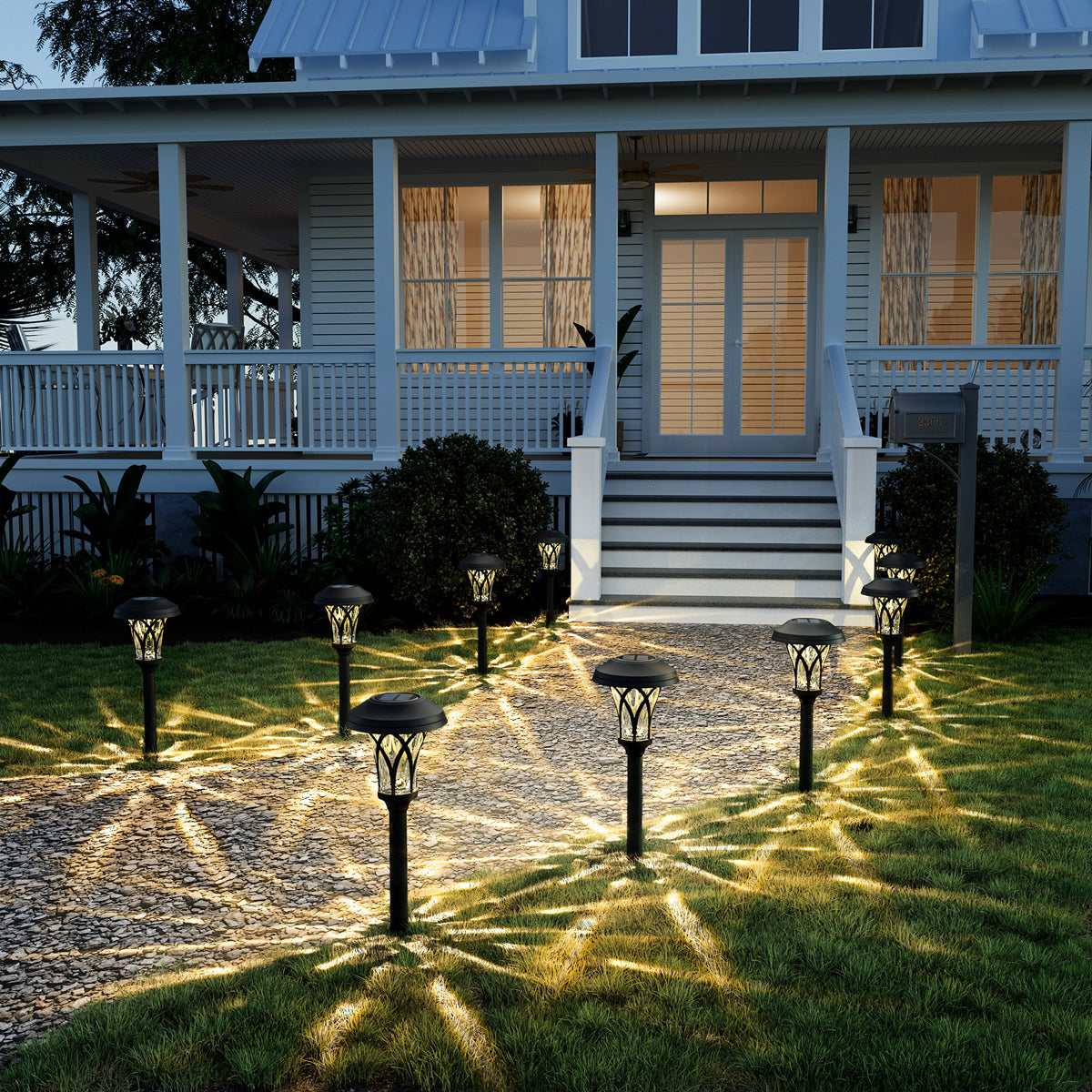 Gigalumi Tulip Designed Solar Yard Lights Set (6 Pack)