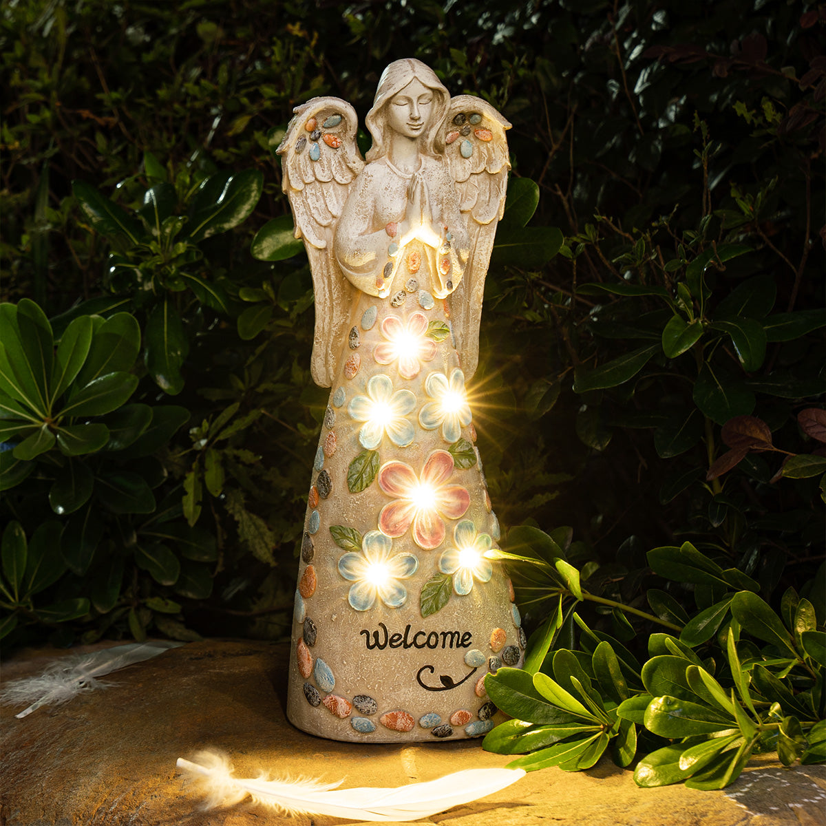 Gigalumi Solar Angel Garden Statue Set (1 Pack)