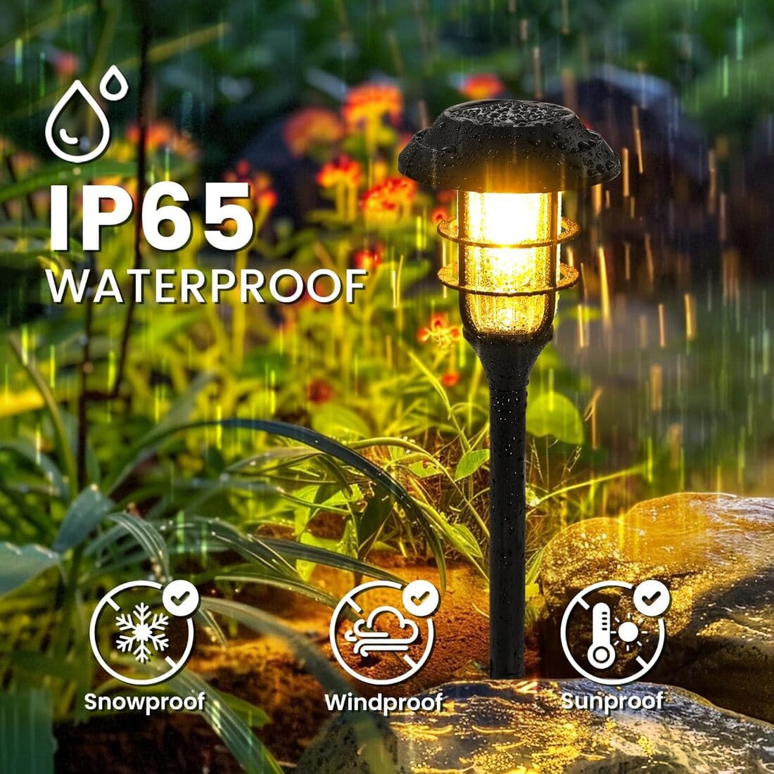 Solar Pathway Lights Outdoor with Tungsten Filament Bulbs