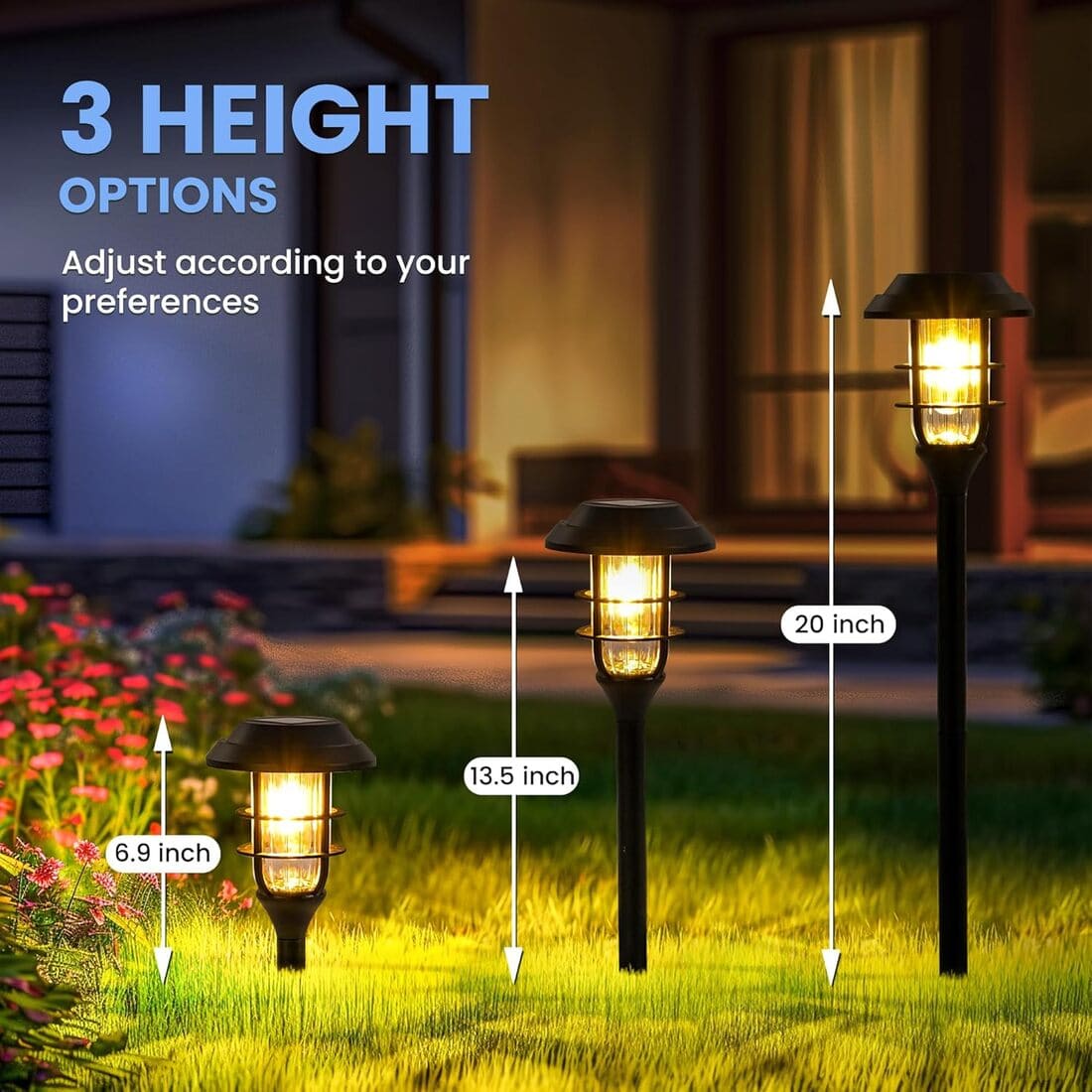 Solar Pathway Lights Outdoor with Tungsten Filament Bulbs