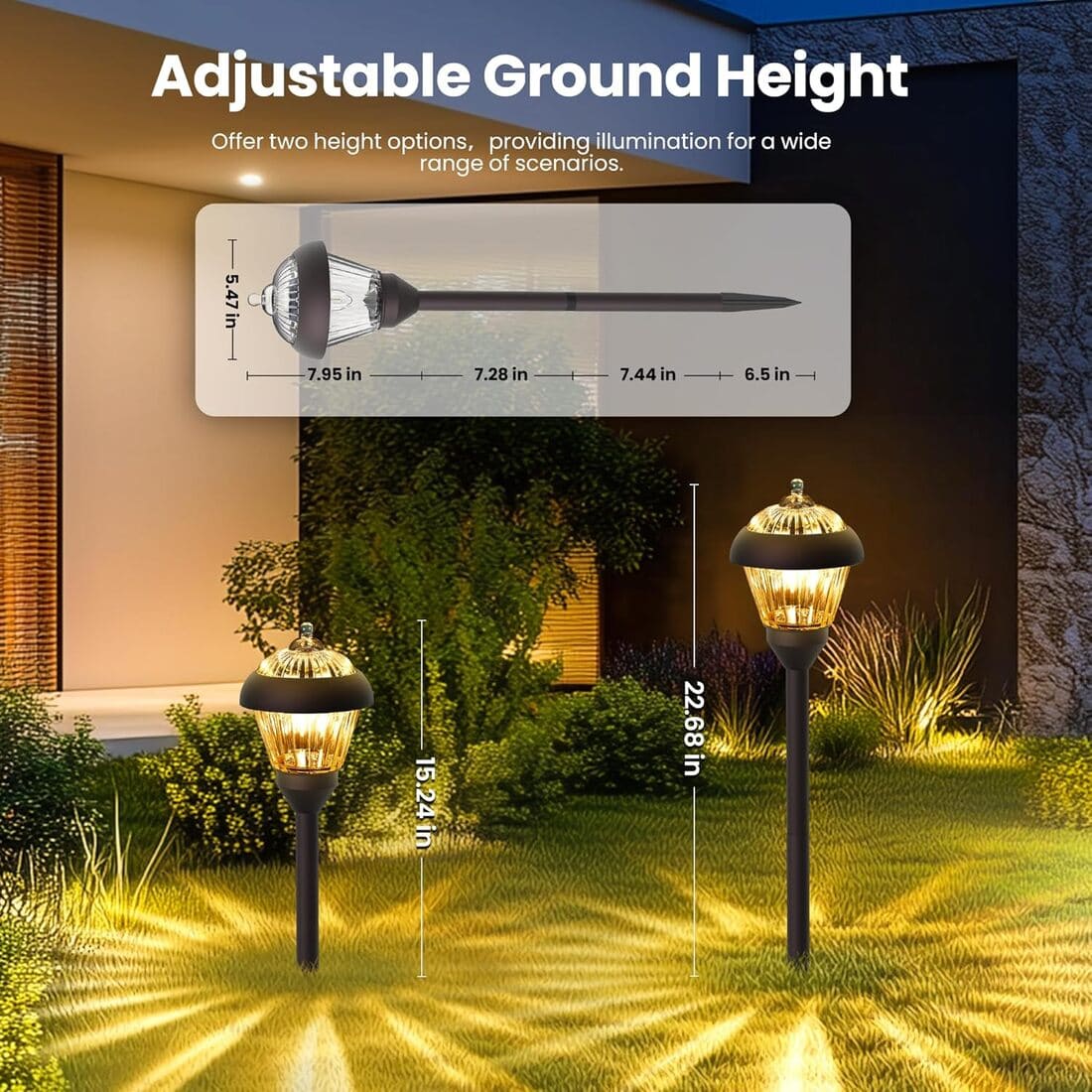 Solar Garden Pathway Light with Metal & Glass