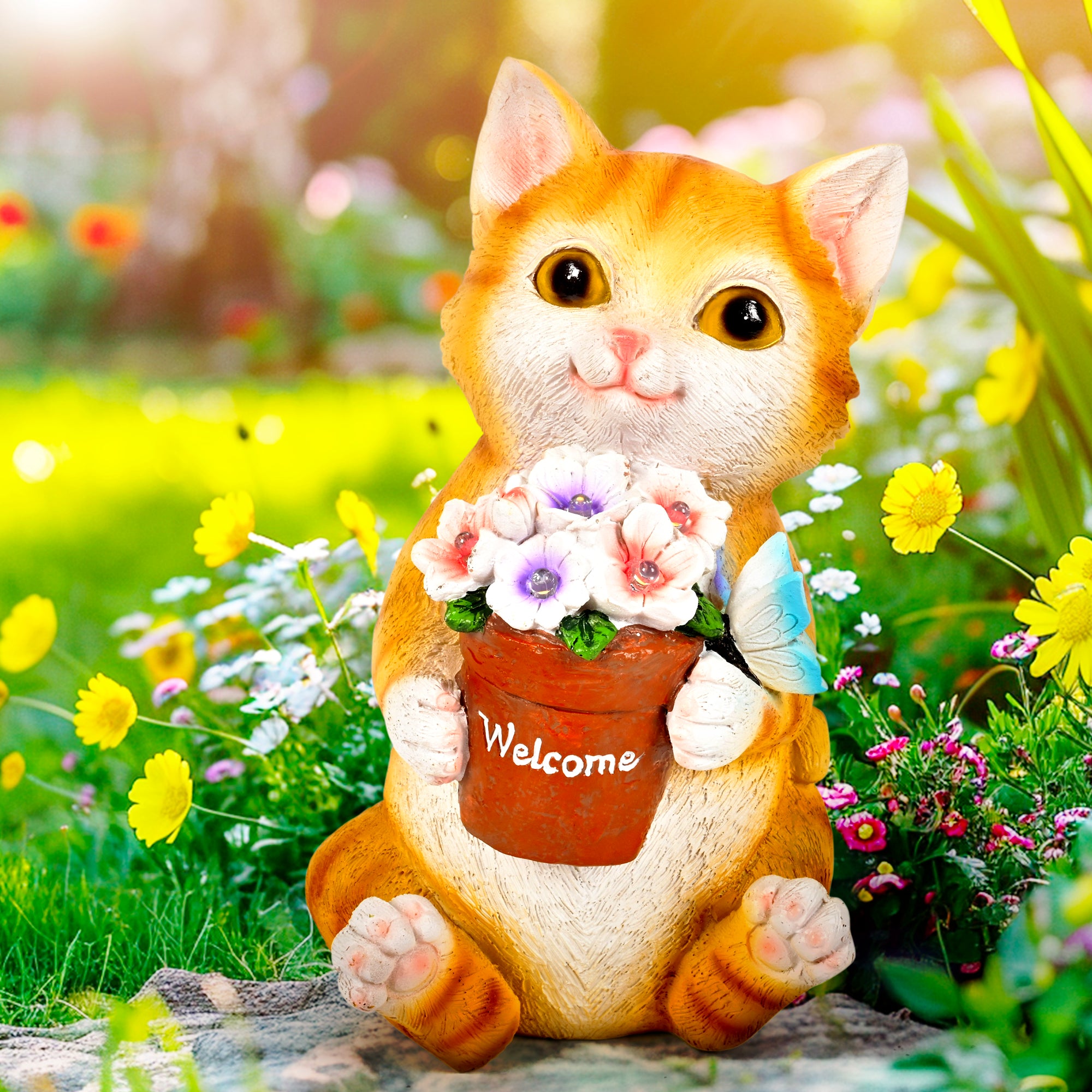 Gigalumi Solar Cat Garden Statue (1 Pack)