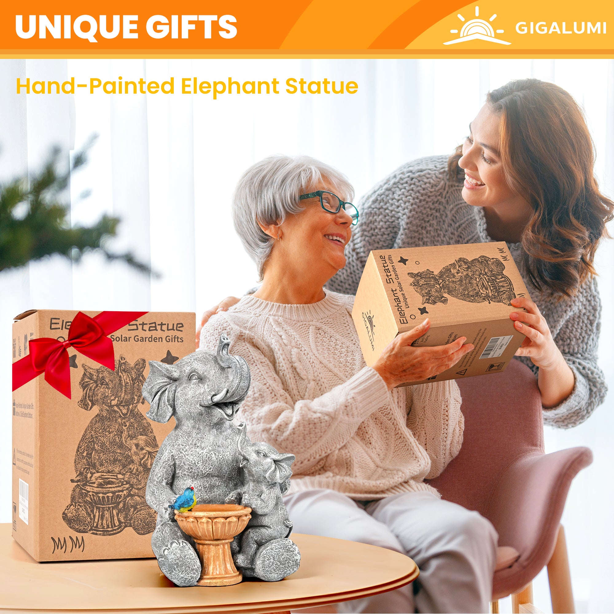 Gigalumi Solar Loving Elephant Yard Decoration (1 Pack)