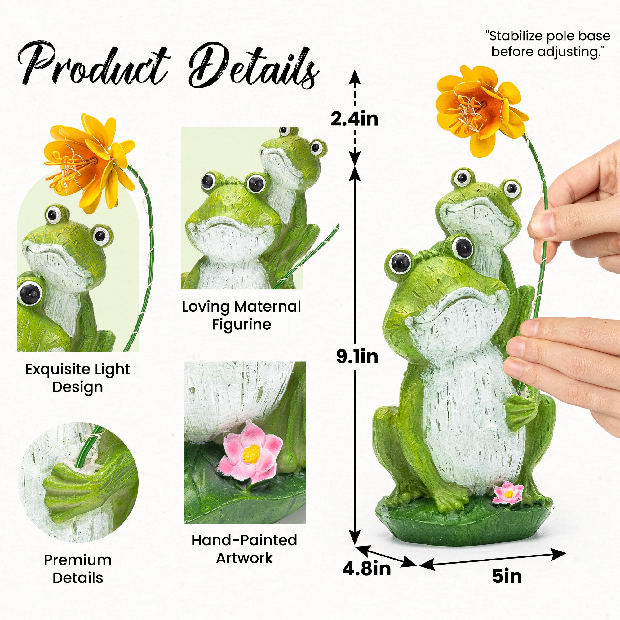 Gigalumi Solar Frog Garden Statue (1 Pack)