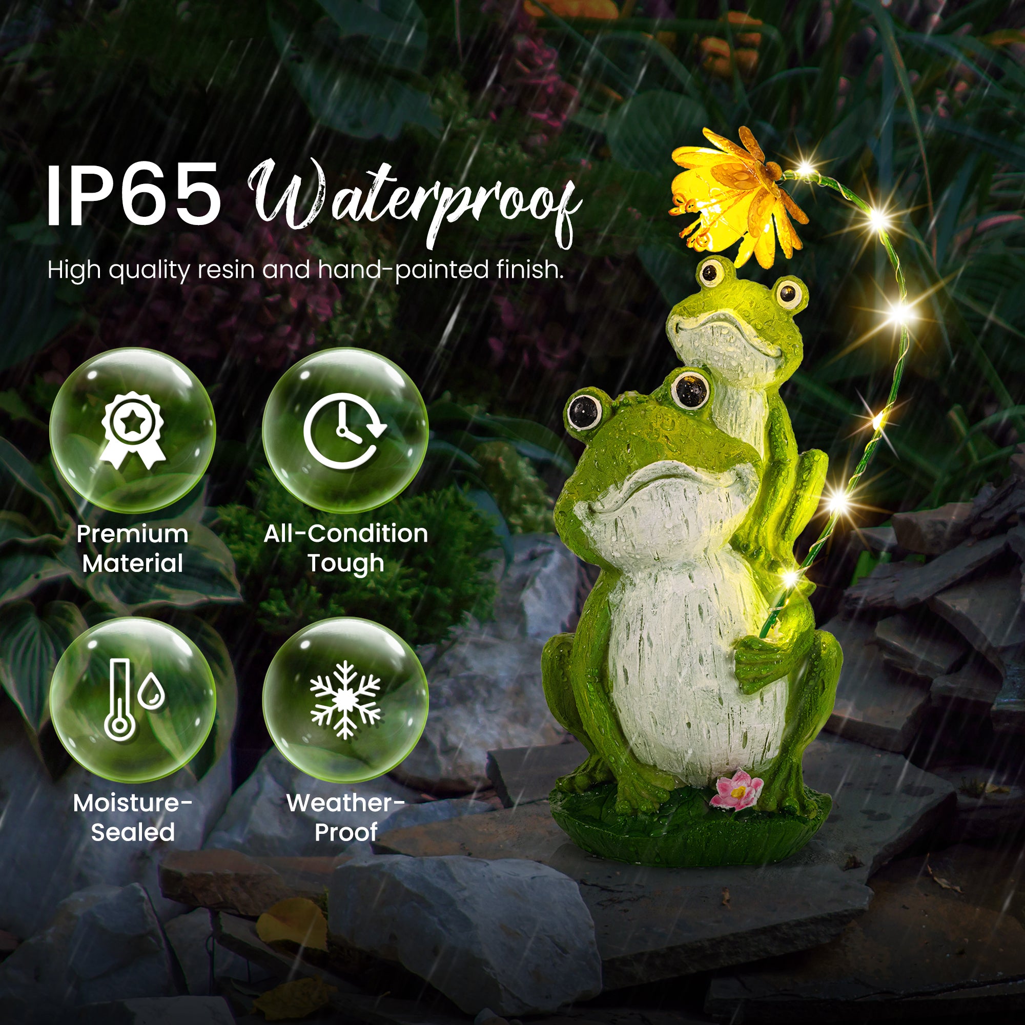 Gigalumi Solar Frog Garden Statue (1 Pack)
