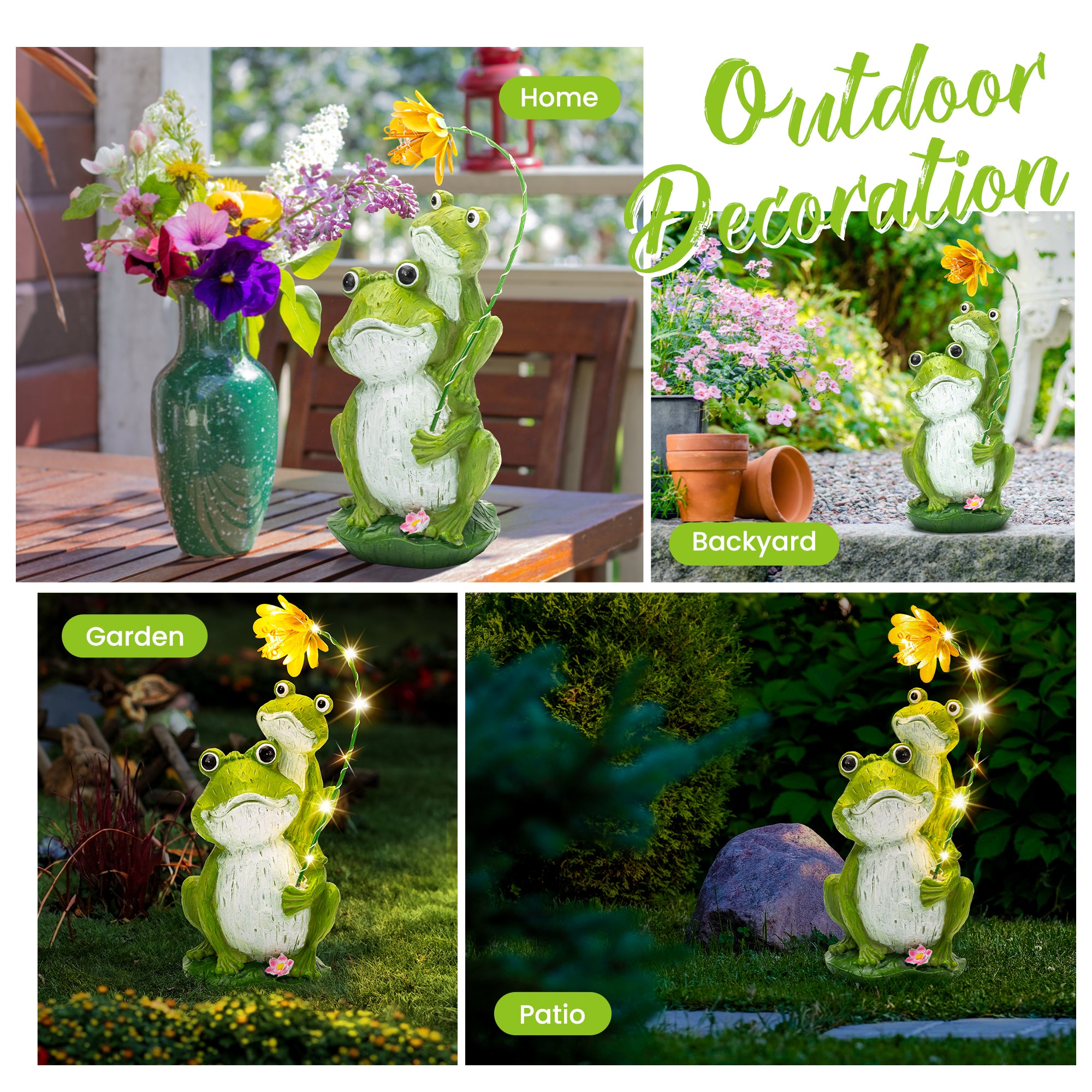 Gigalumi Solar Frog Garden Statue (1 Pack)