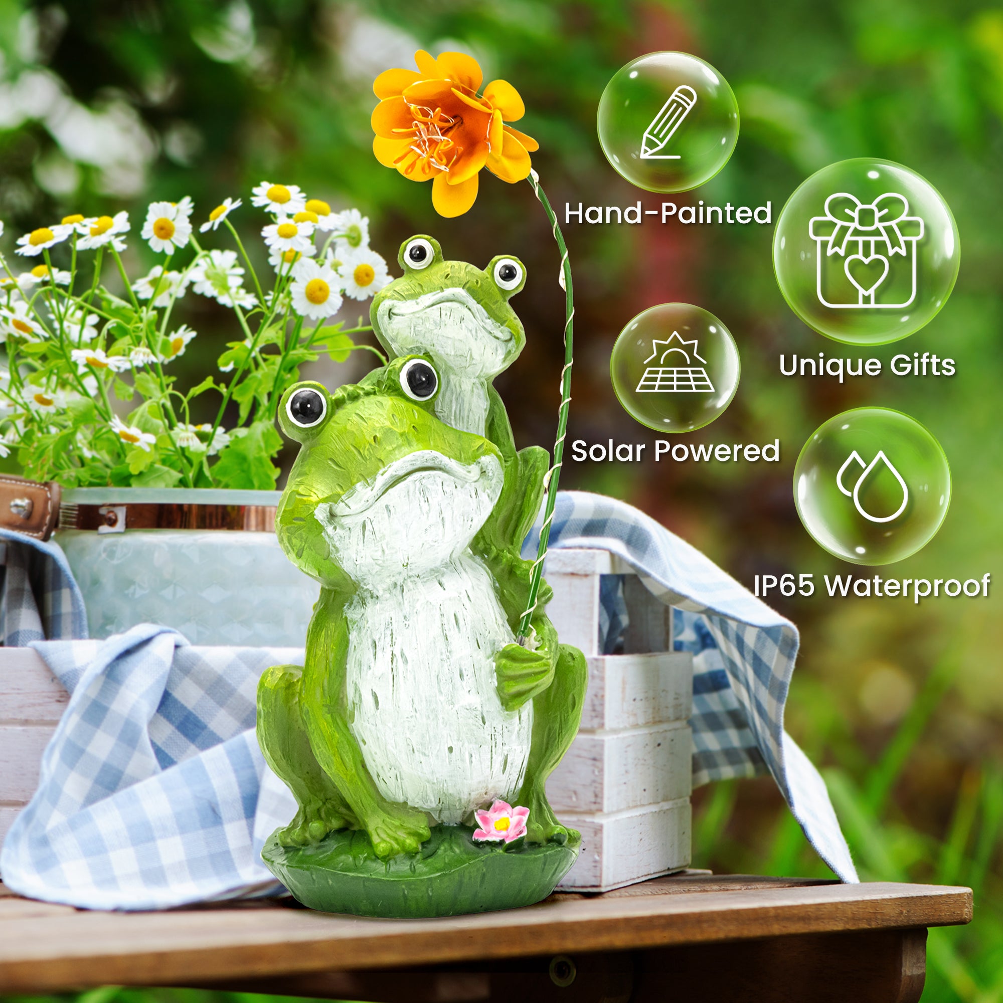 Gigalumi Solar Frog Garden Statue (1 Pack)