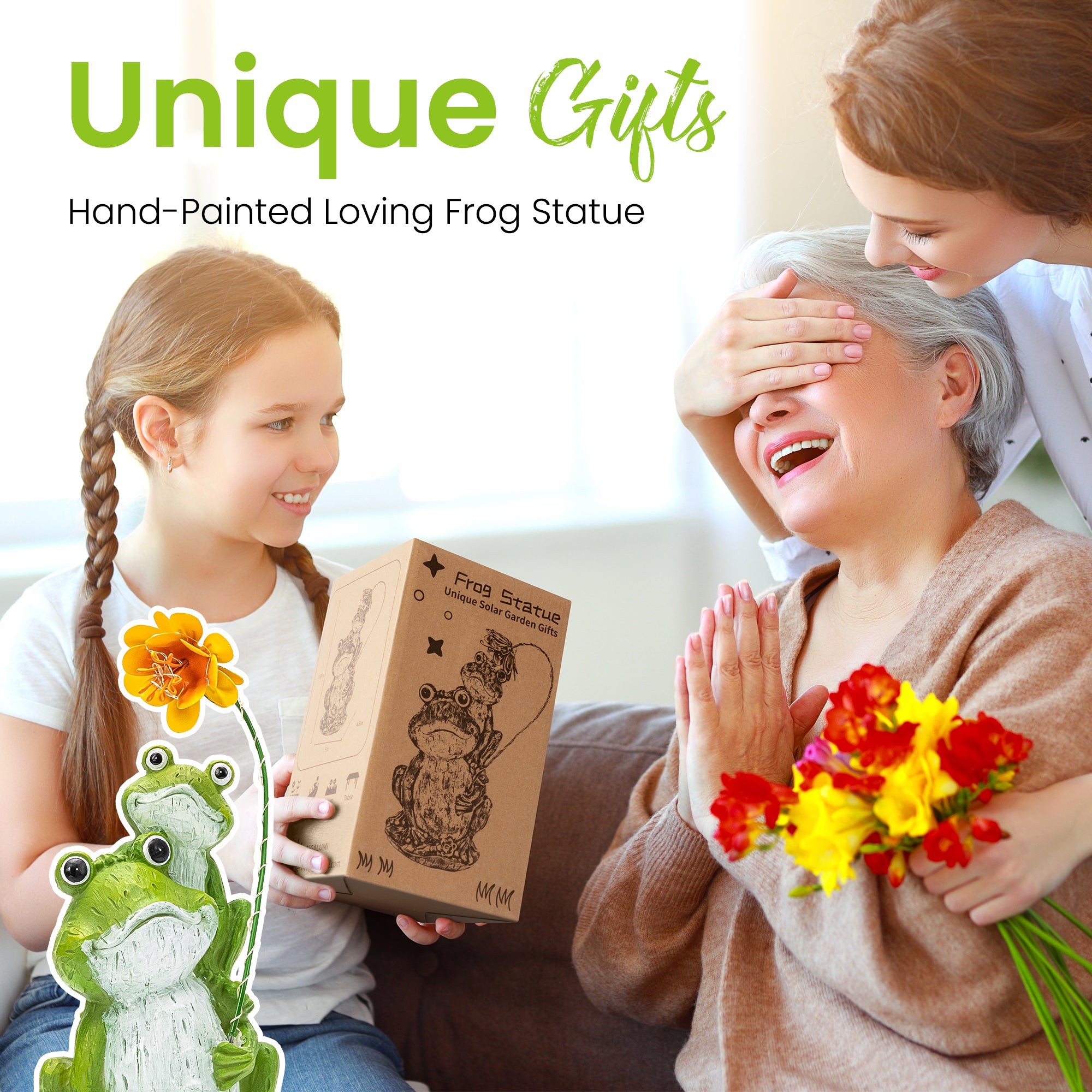 Gigalumi Solar Frog Garden Statue (1 Pack)