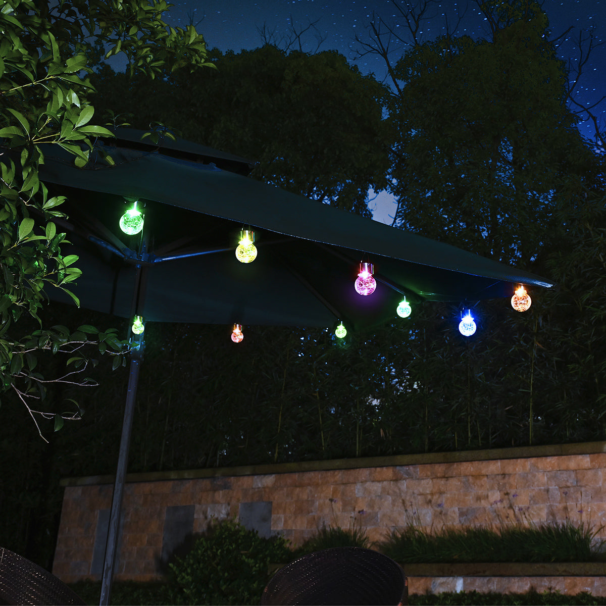 Gigalumi Solar Crackle Glass Hanging Ball Lights Set (8&12 Pack)