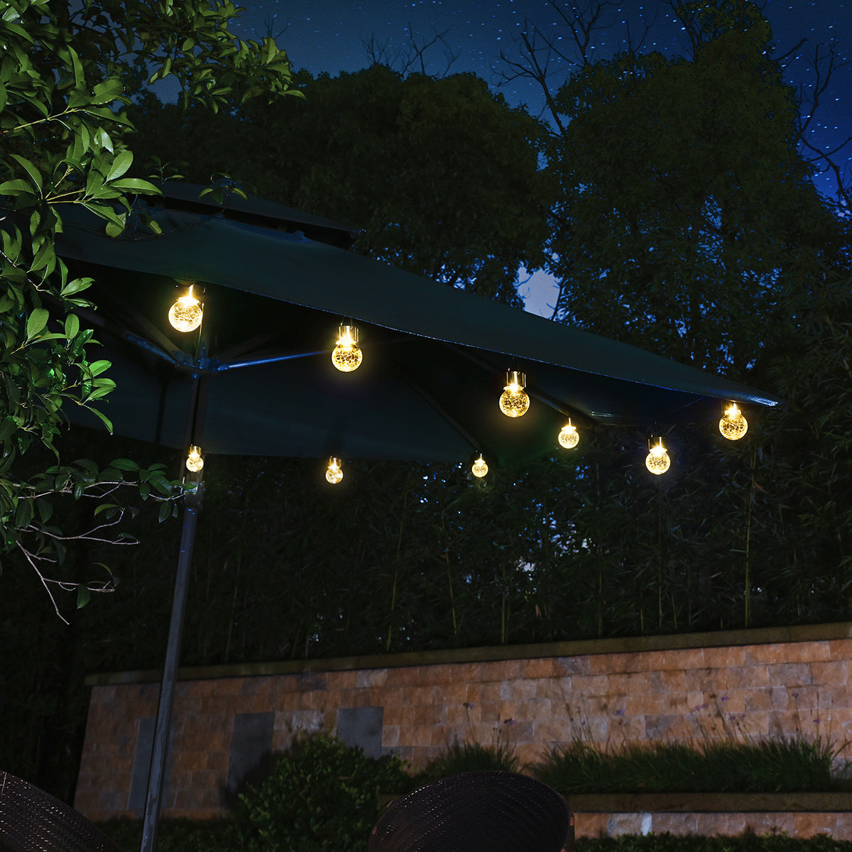 Gigalumi Solar Crackle Glass Hanging Ball Lights Set (8&12 Pack)