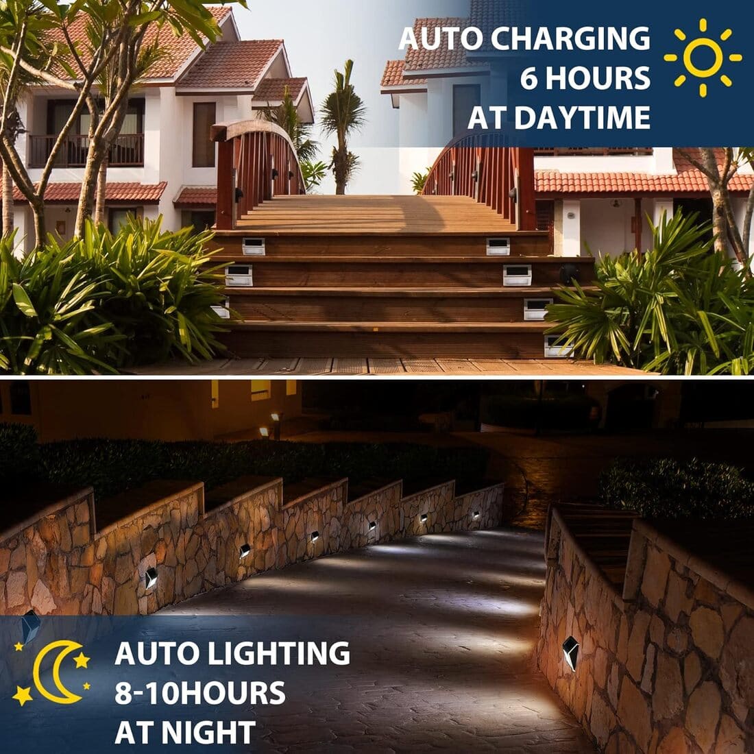 Stainless Steel Solar Step Lights Set
