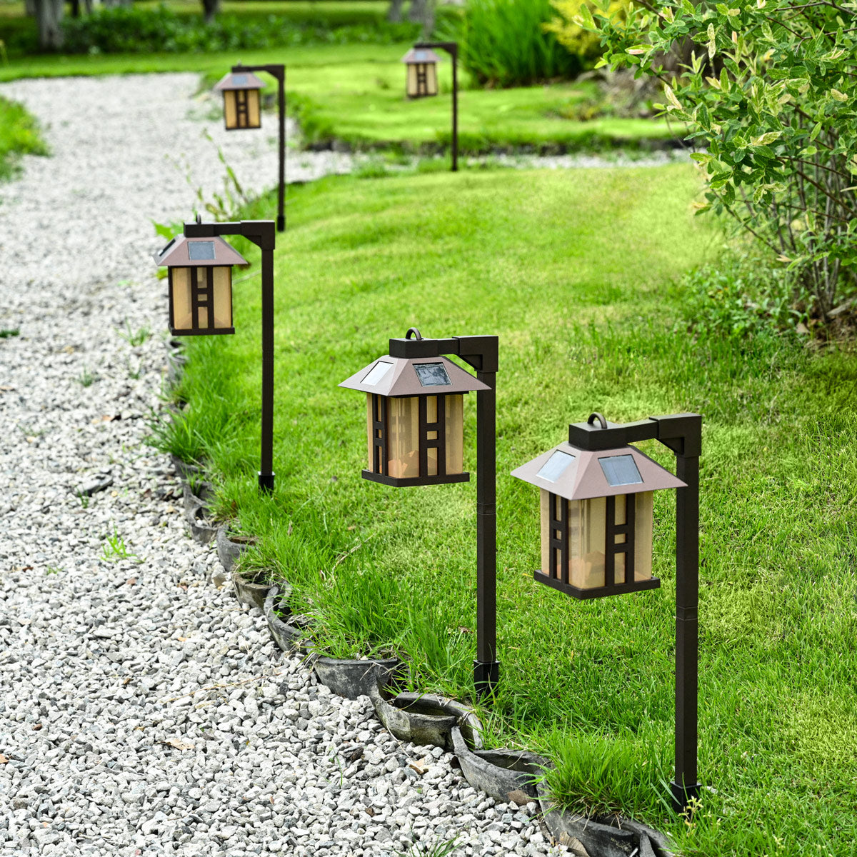 Gigalumi Solar Square Sconce Walkway Lights Set (4 Pack)