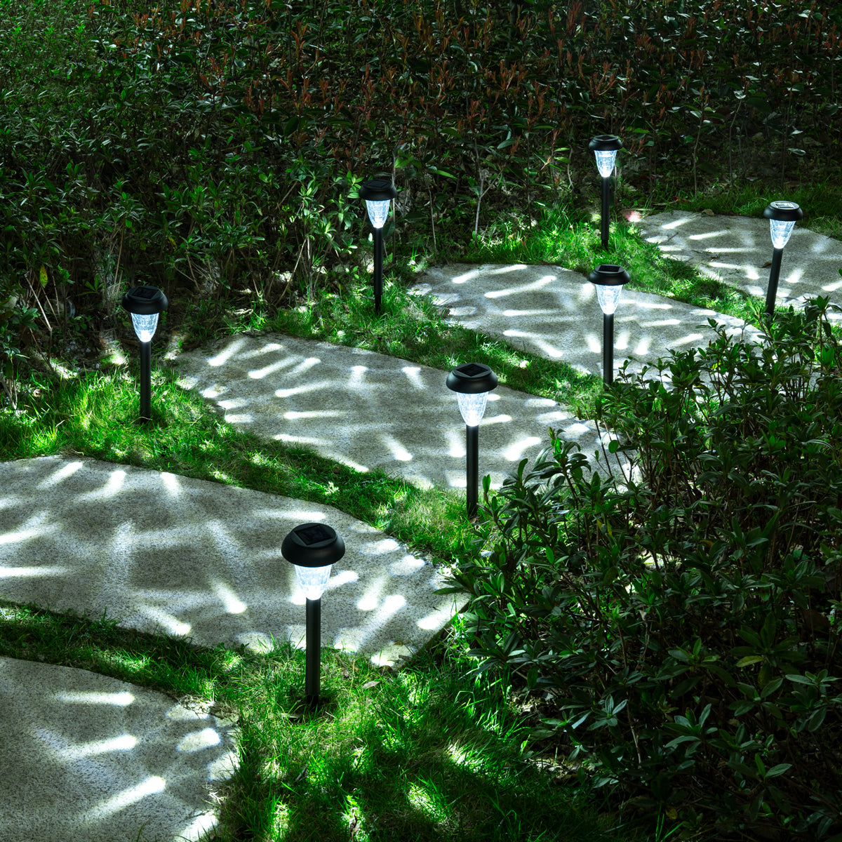 Gigalumi Hammered Solar Powered White Lights Set (12 Pack)