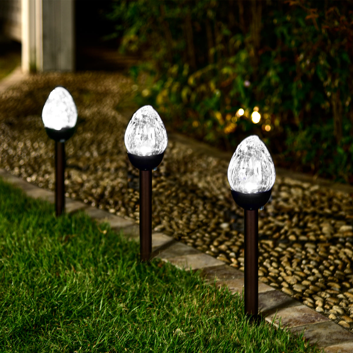 solar flame color changing path lights