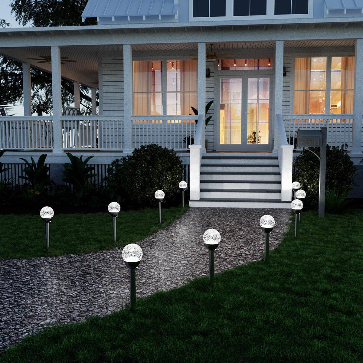 Gigalumi Colorful Solar Crackle Glass Ball Lights Set (3&6 Pack)