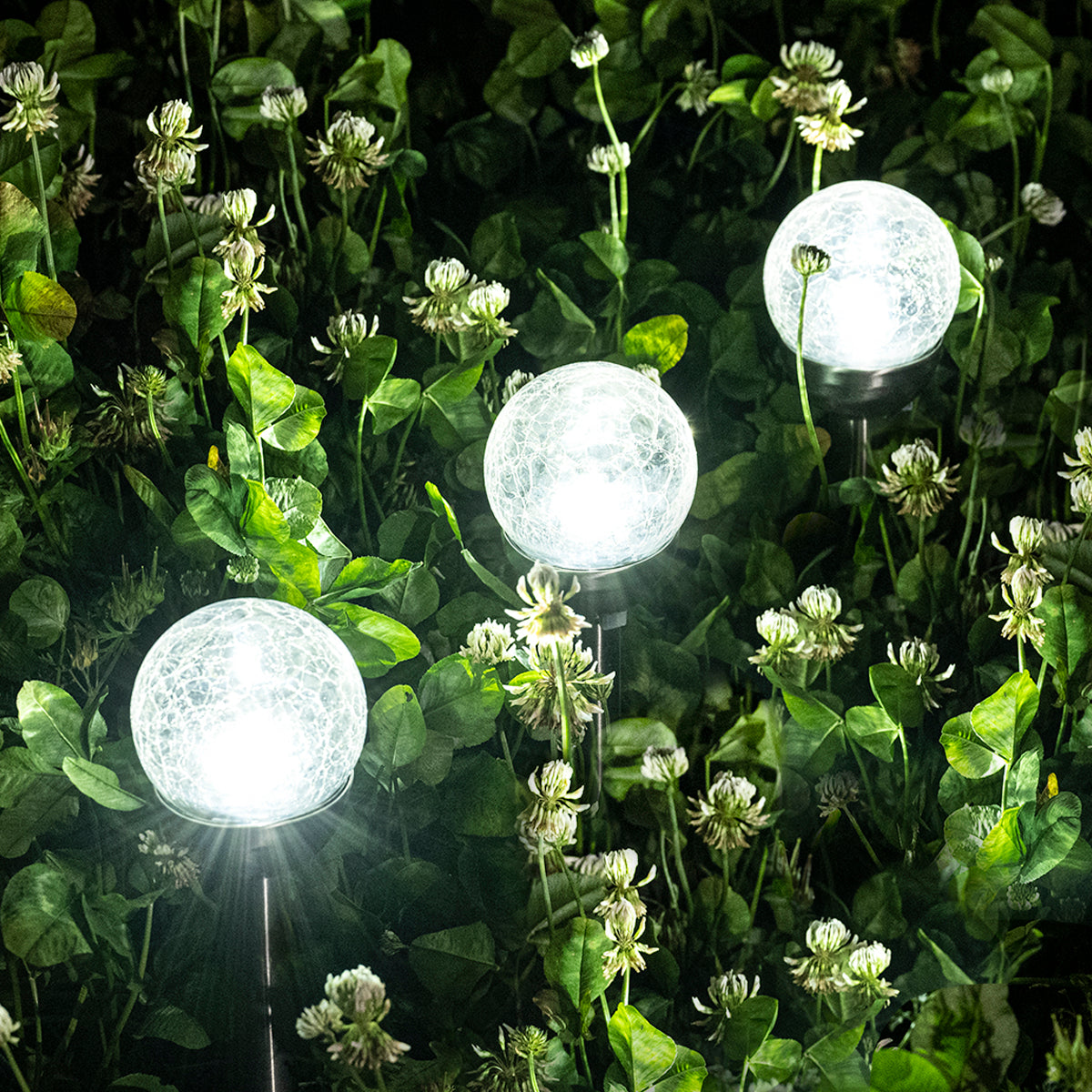 Gigalumi Colorful Solar Crackle Glass Ball Lights Set (3&6 Pack)