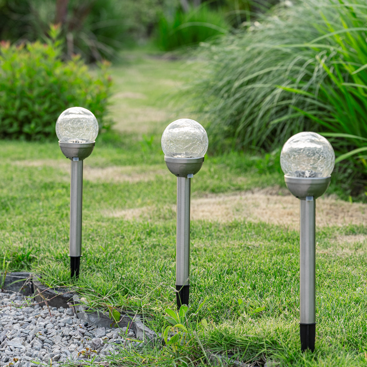 Gigalumi Colorful Solar Crackle Glass Ball Lights Set (3&6 Pack)