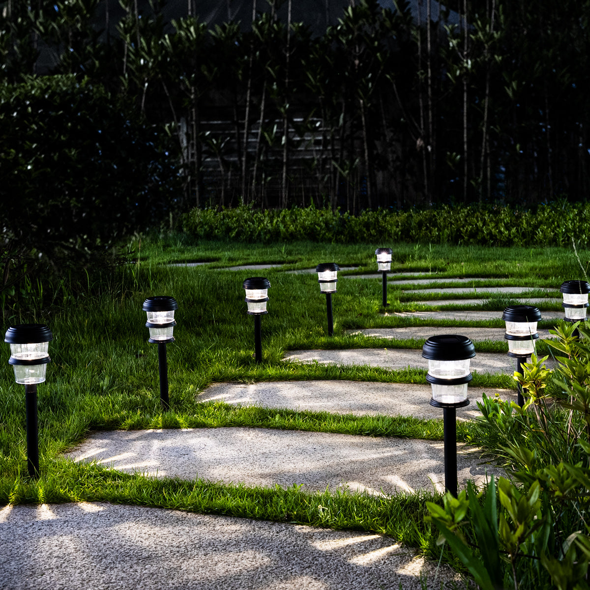 Gigalumi Tiered Solar Lawn Lights Set (12 Pack)