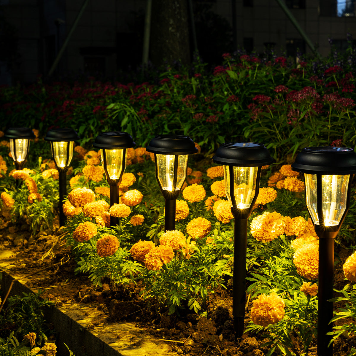 Gigalumi Fluted and Clear Solar Patio Lights Set (8 Pack)