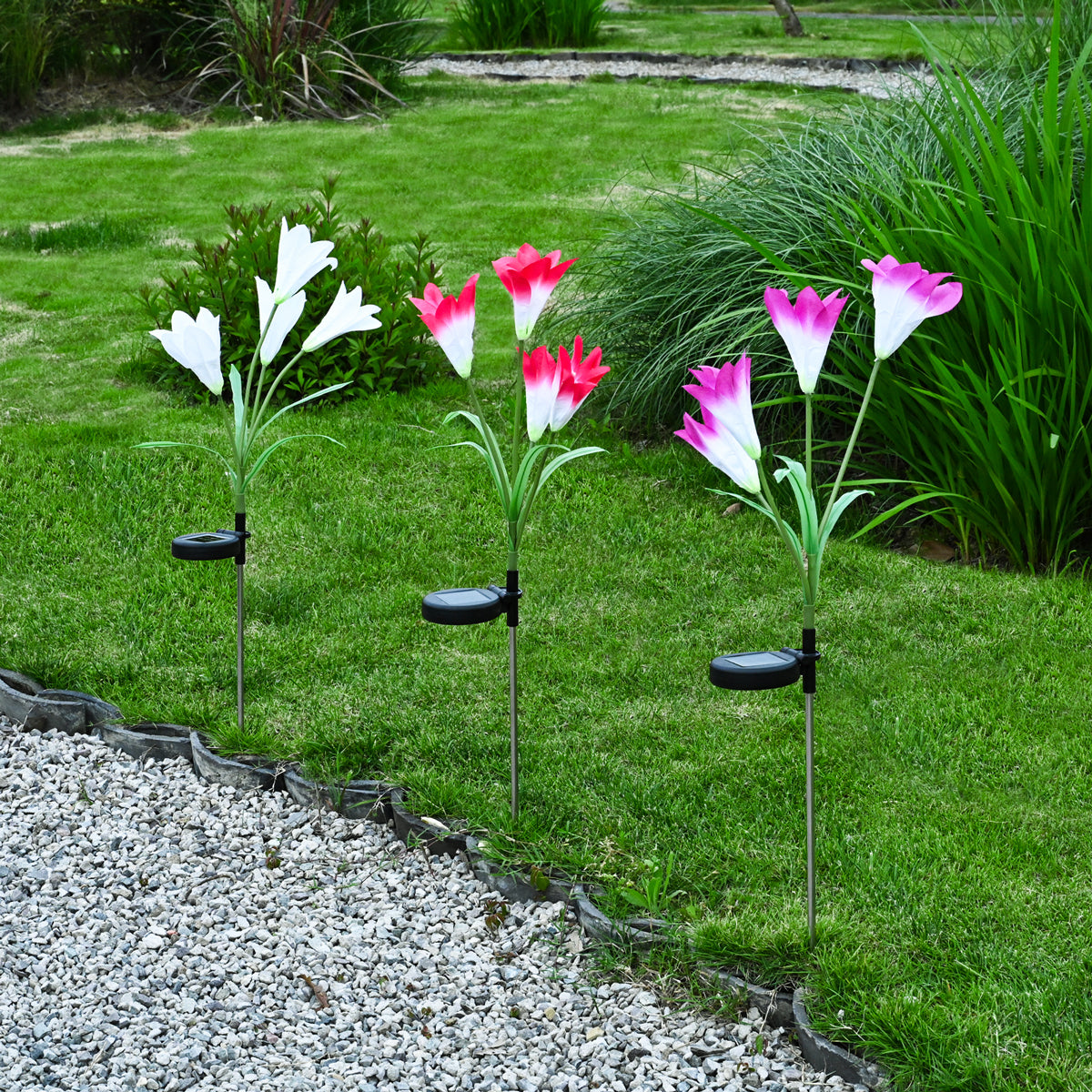 Gigalumi Solar Outdoor Flower Lights Set (4&6&8 Pack)