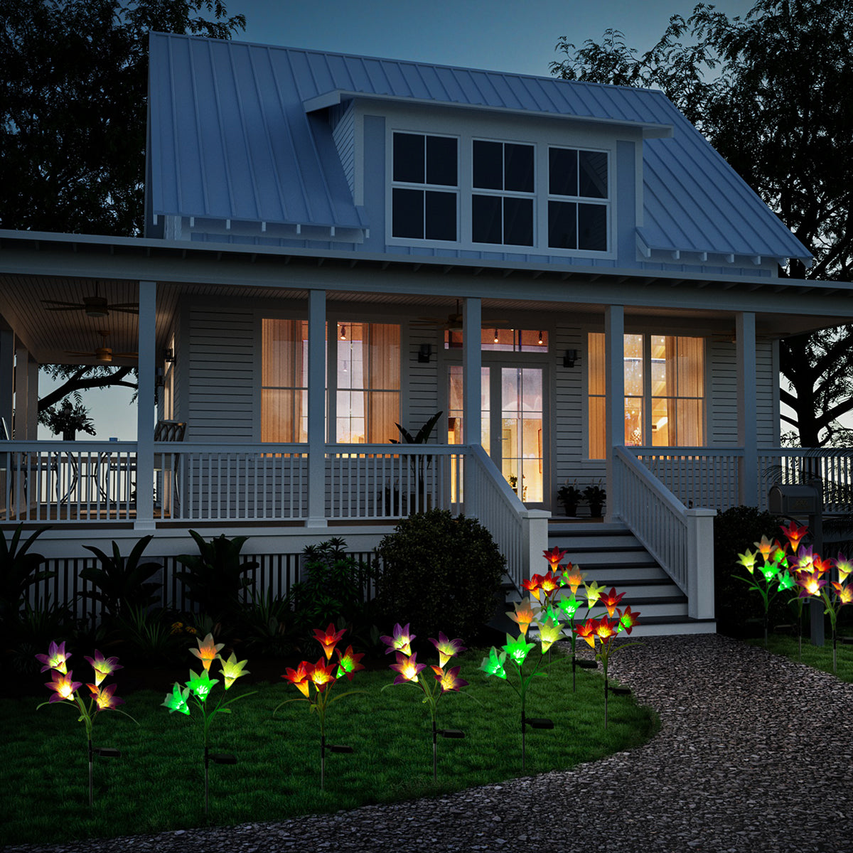 Gigalumi Solar Outdoor Flower Lights Set (4&6&8 Pack)