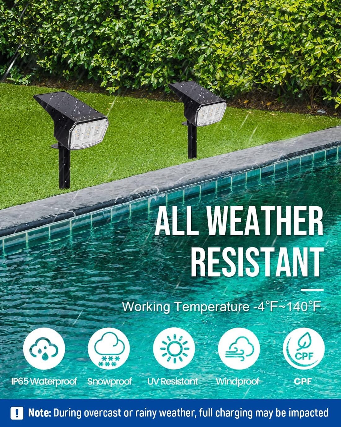 Solar Spot Lights Outdoor, 9 Lighting Modes Solar Lights Outdoor Waterproof IP65, 63 LED Landscape Spotlights for Holiday Decorations