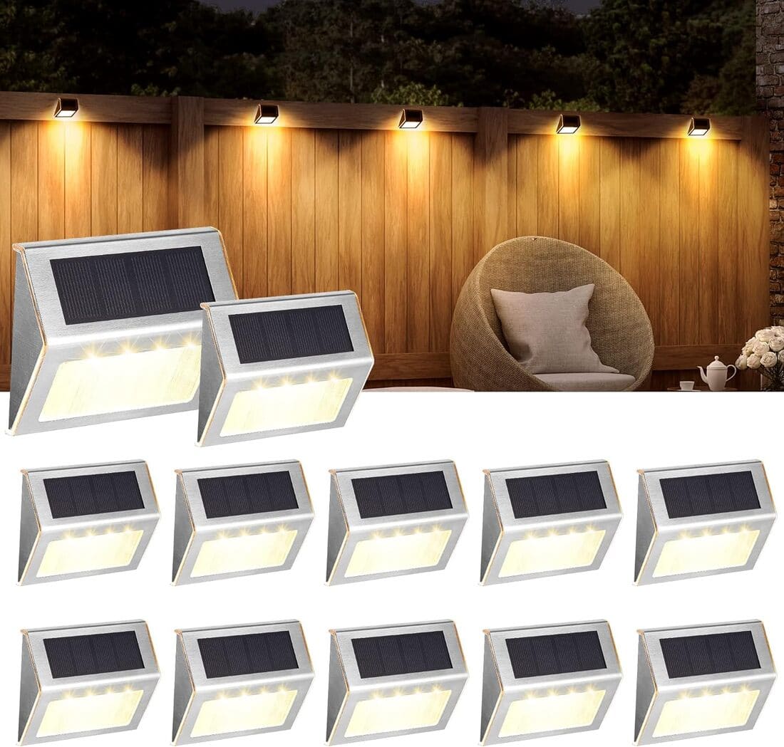 Stainless Steel Solar Step Lights Set