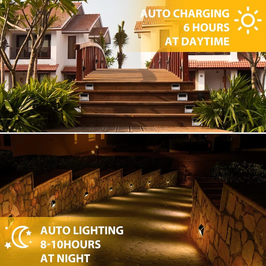 Stainless Steel Solar Step Lights Set