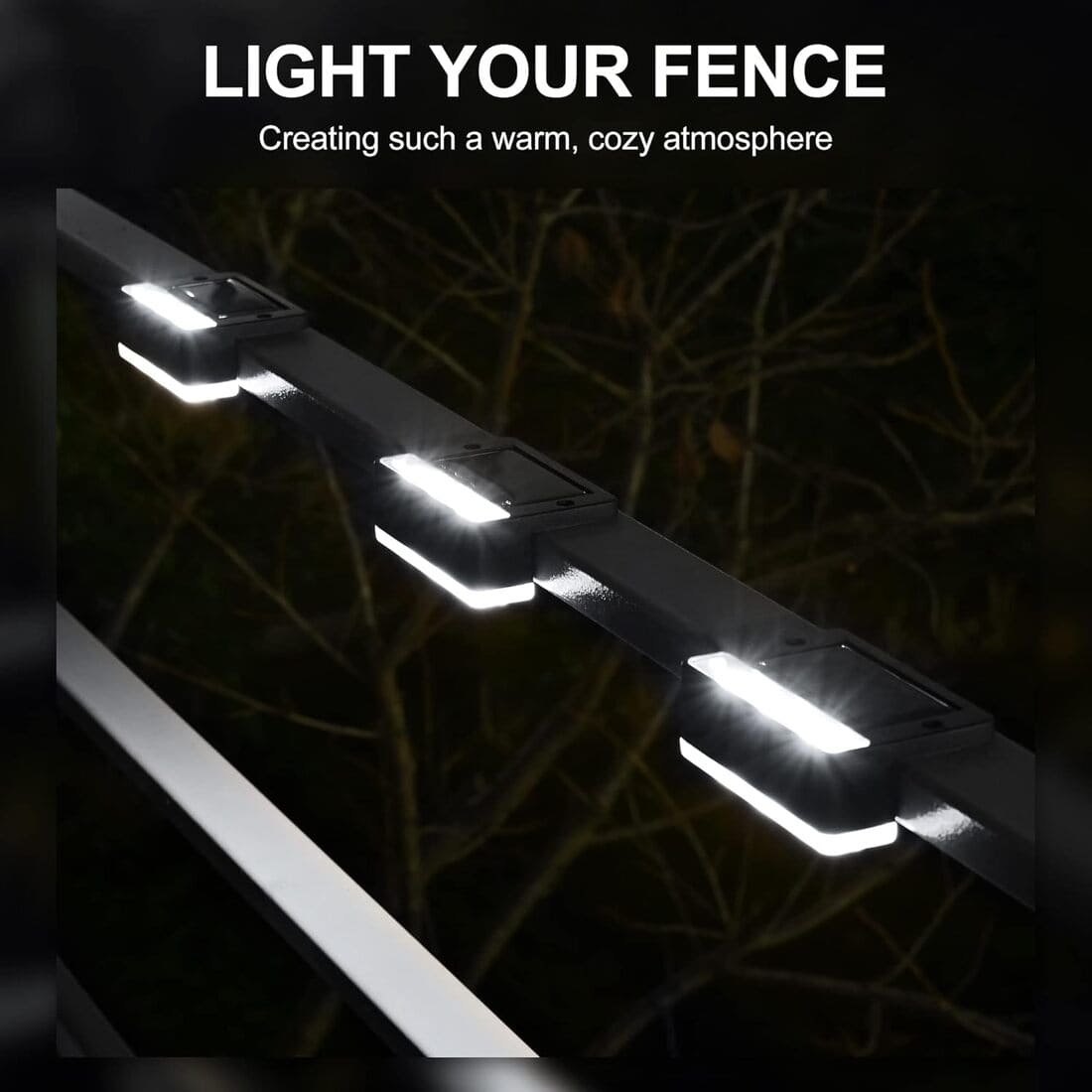 Horizontal Updated Black Solar Deck Lights Set