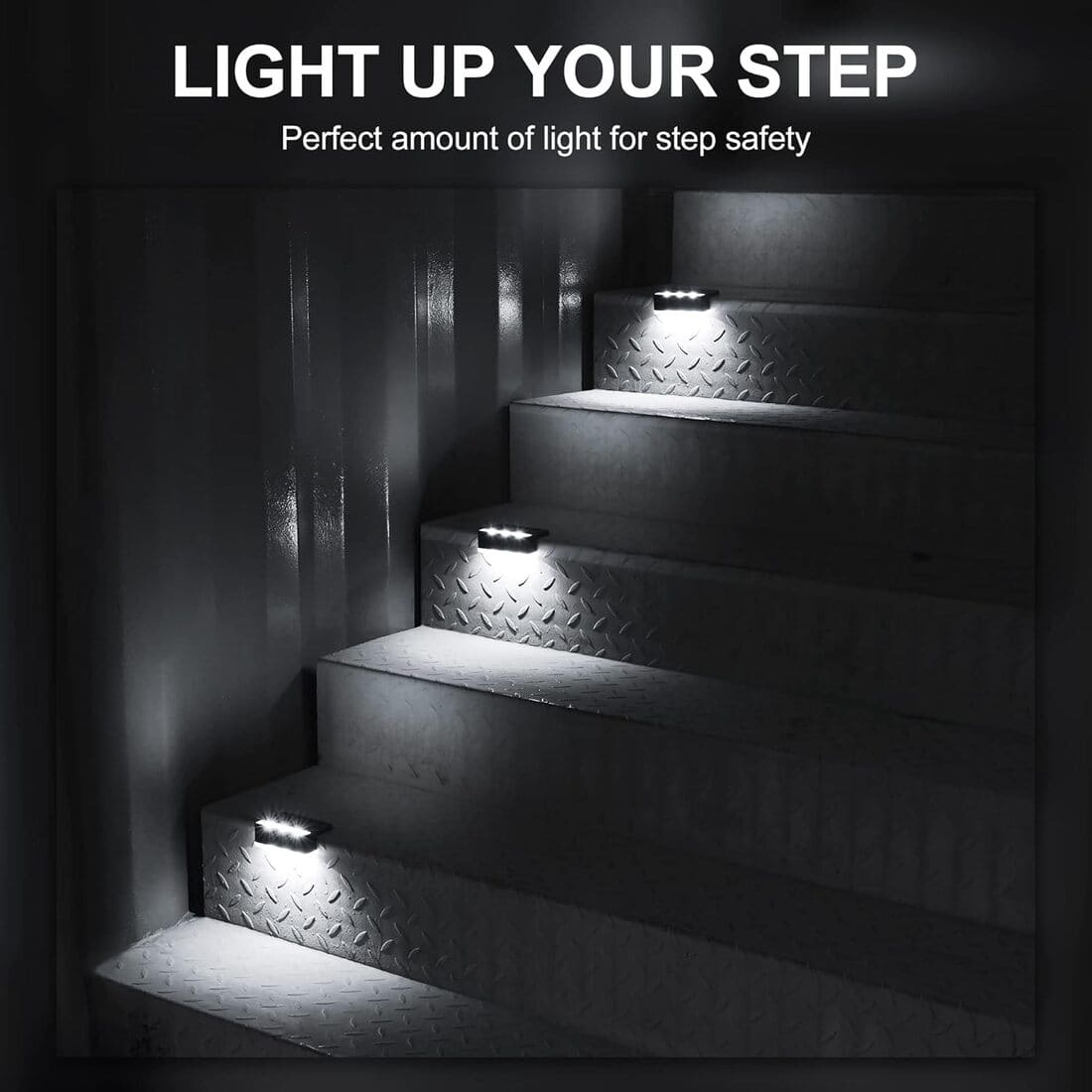 Horizontal Updated Black Solar Deck Lights Set