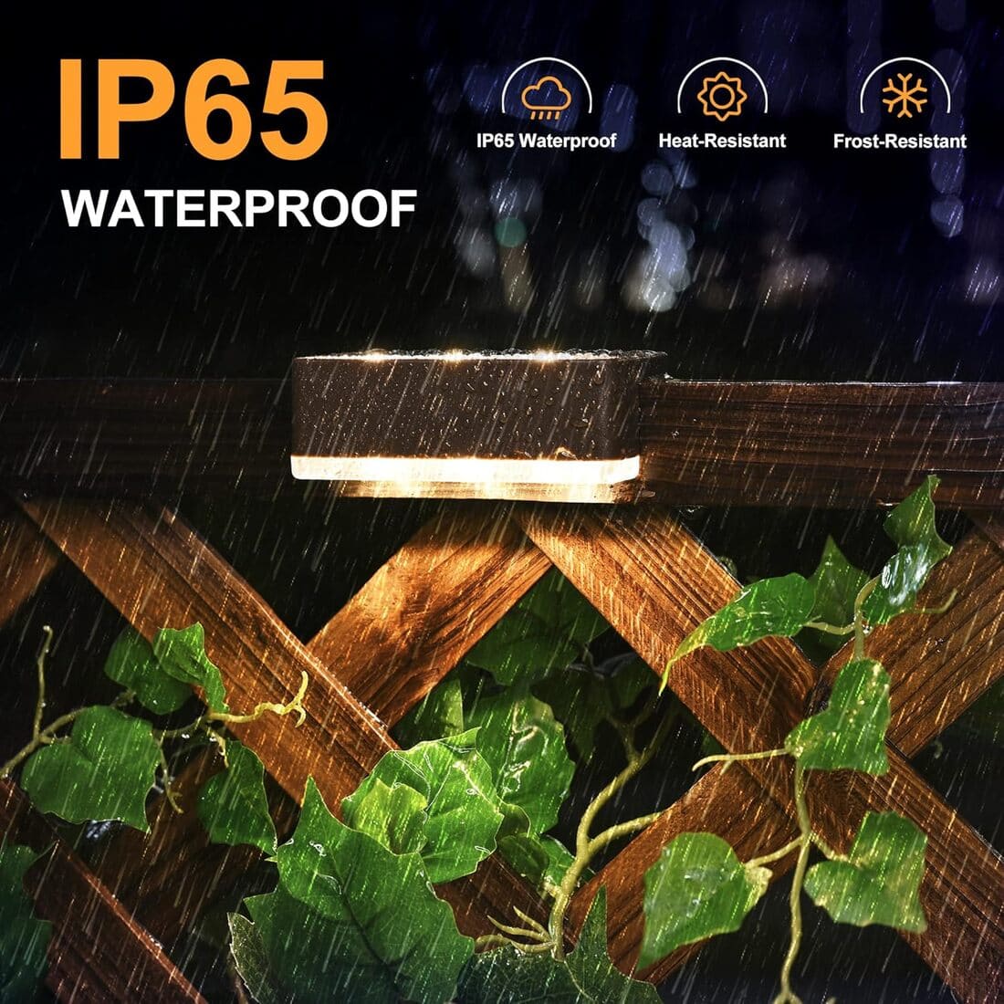 Horizontal Updated Brown Solar Deck Lights Set