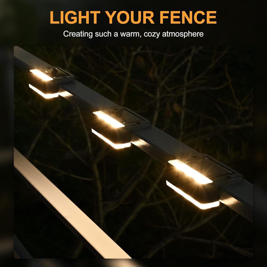 Horizontal Updated Black Solar Deck Lights Set