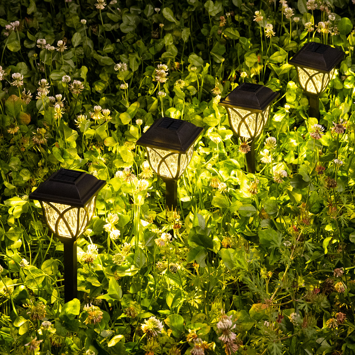 Gigalumi Hammered Solar Walkway Lights Set (6 Pack)