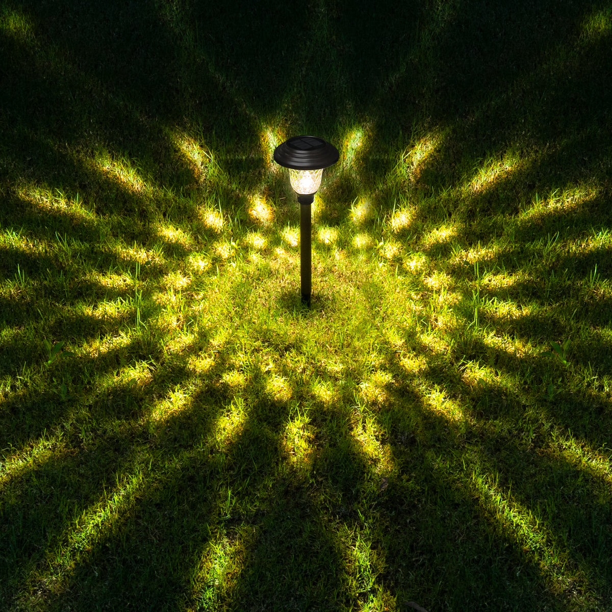 Gigalumi Hammered Metal Solar Yard Lights Set (8 Pack)