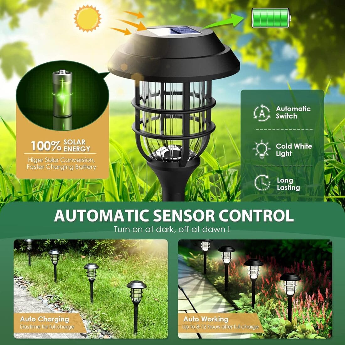 Cone Solar Landscape Lights Set