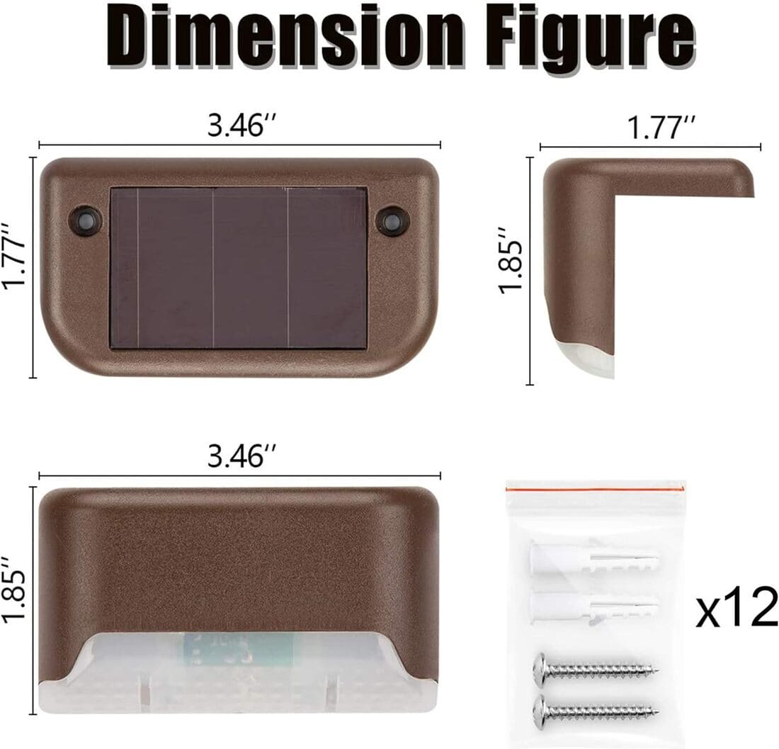 Horizontal Warm White Solar Deck Lights Set
