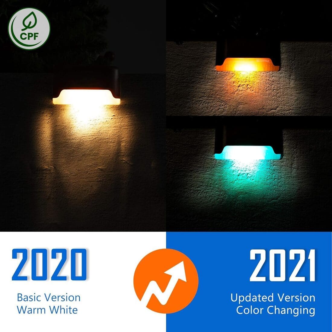 Horizontal Colorful Solar Deck Lights Set
