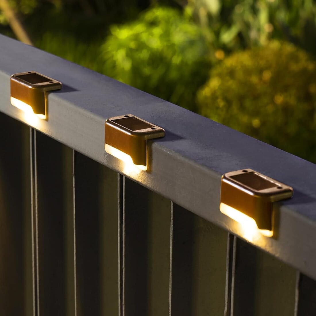 Horizontal Warm White Solar Deck Lights Set