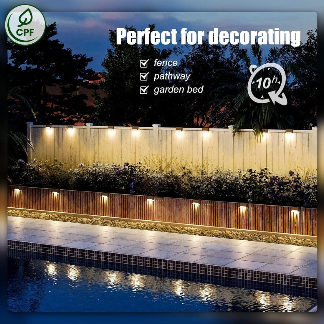 Horizontal Warm White Solar Deck Lights Set
