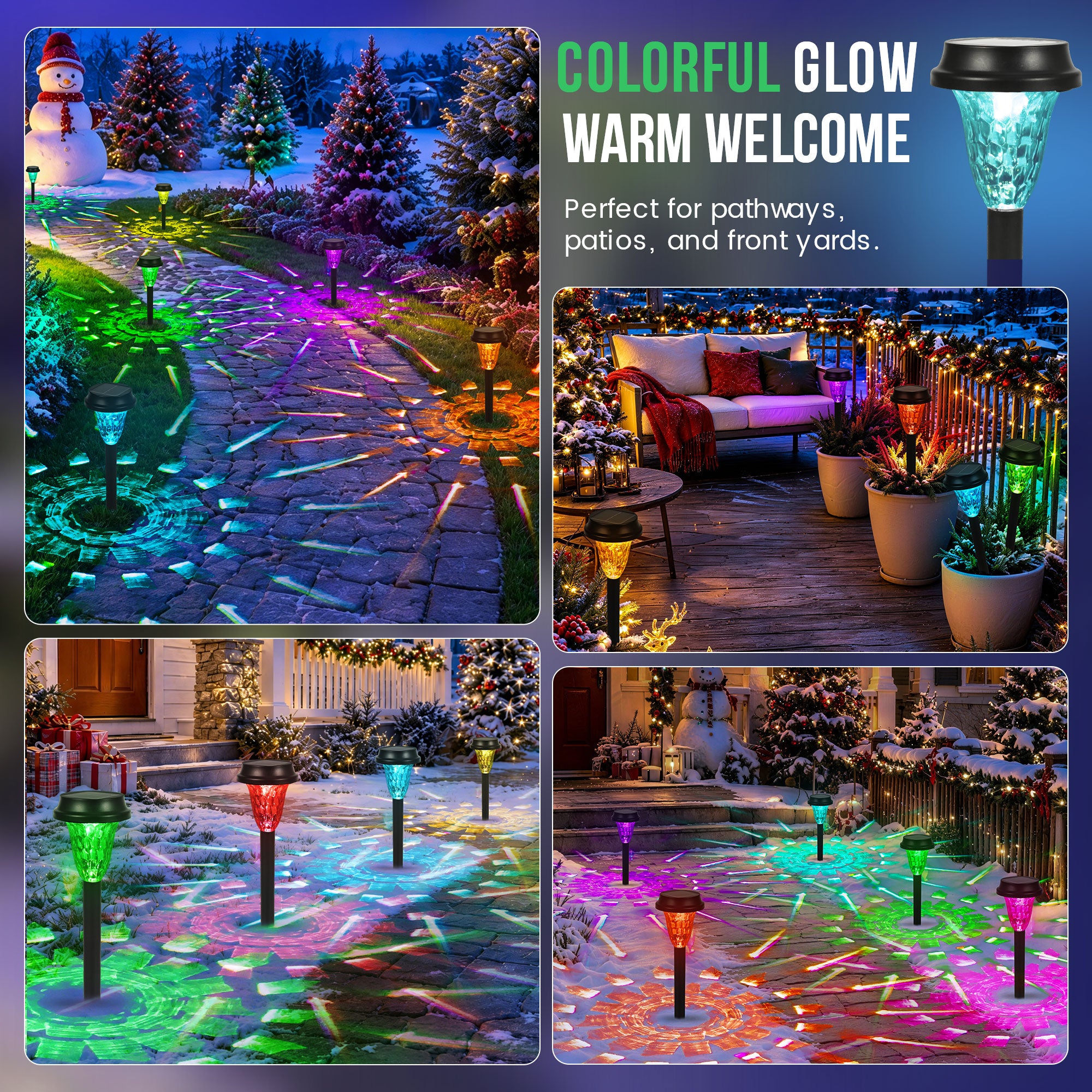 GIGALUMI Solar Christmas Lights  12 Pack Outdoor Waterproof Pathway Lights
