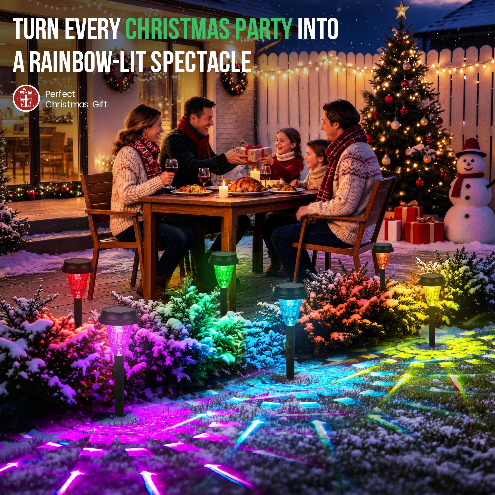 GIGALUMI Solar Christmas Lights  12 Pack Outdoor Waterproof Pathway Lights