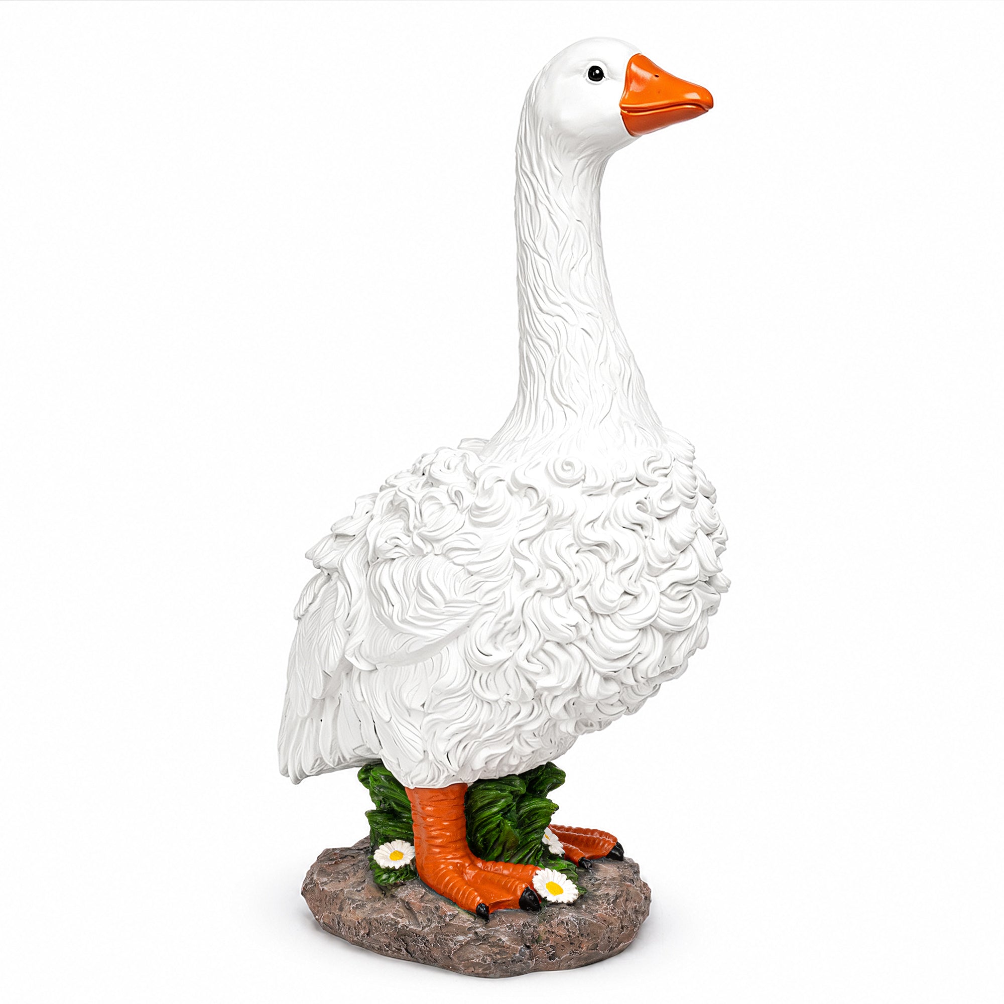 GIGALUMI 19" Curly Porch Goose Statue Front Porch Decor Resin