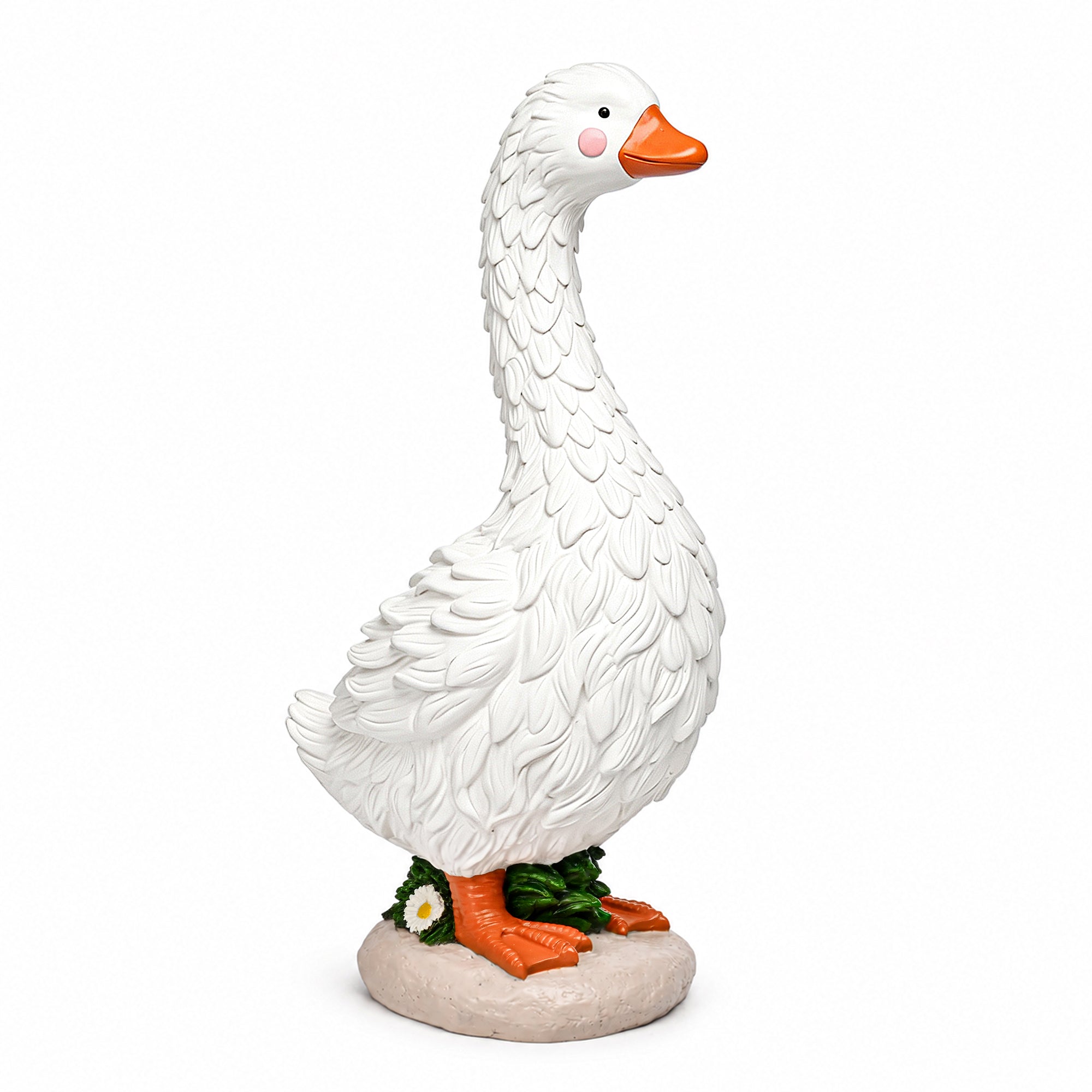 GIGALUMI Cute Porch Goose Statue 19" Resin Garden Decor Front Porch Decor