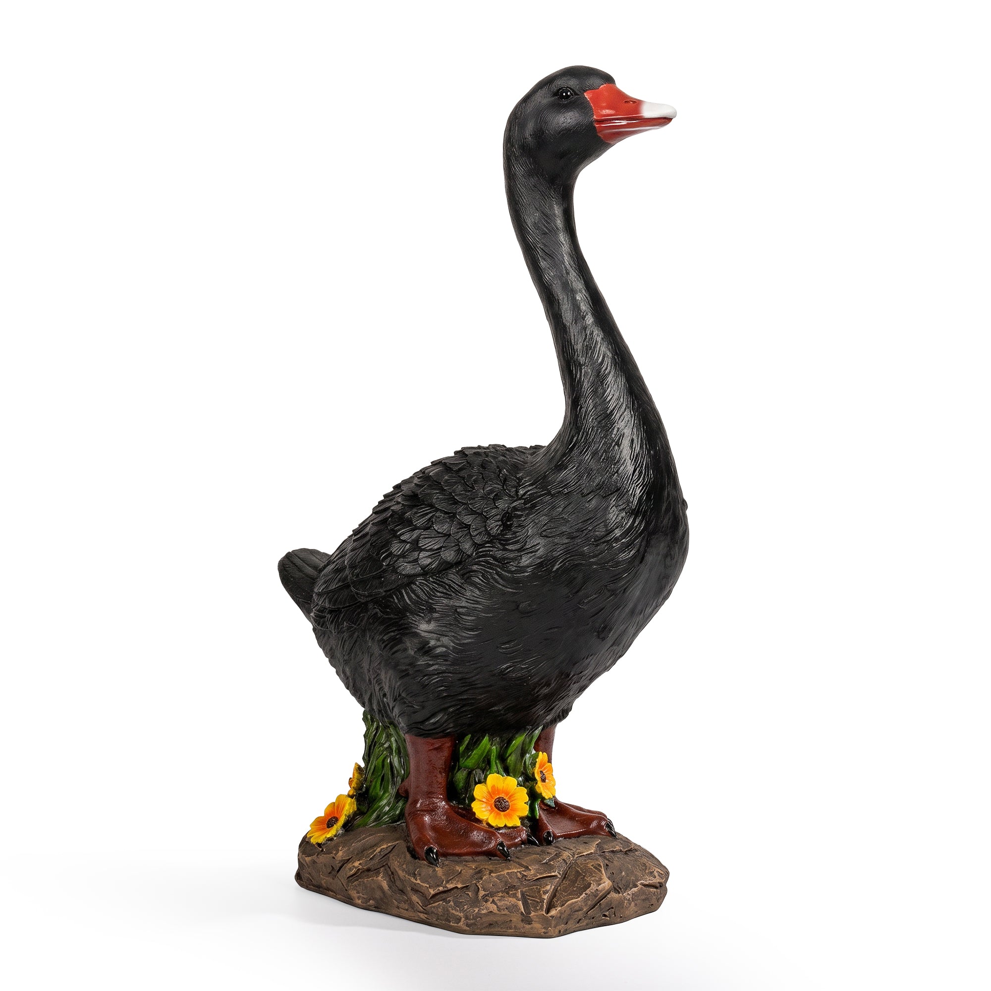 GIGALUMI 19" Large Porch Black Goose Statue, Durable Resin Garden Decor