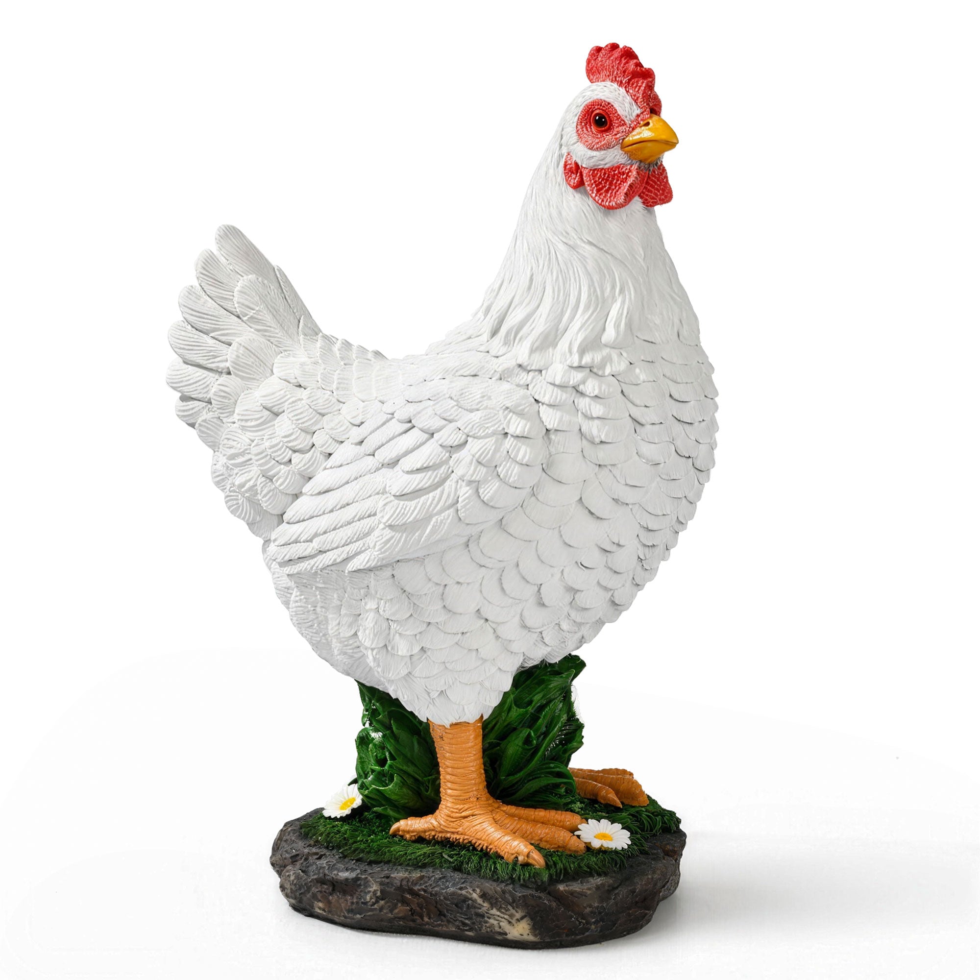 GIGALUMI Resin Hen Garden Decor, Farm Porch&Yard Outdoor 16" Statue