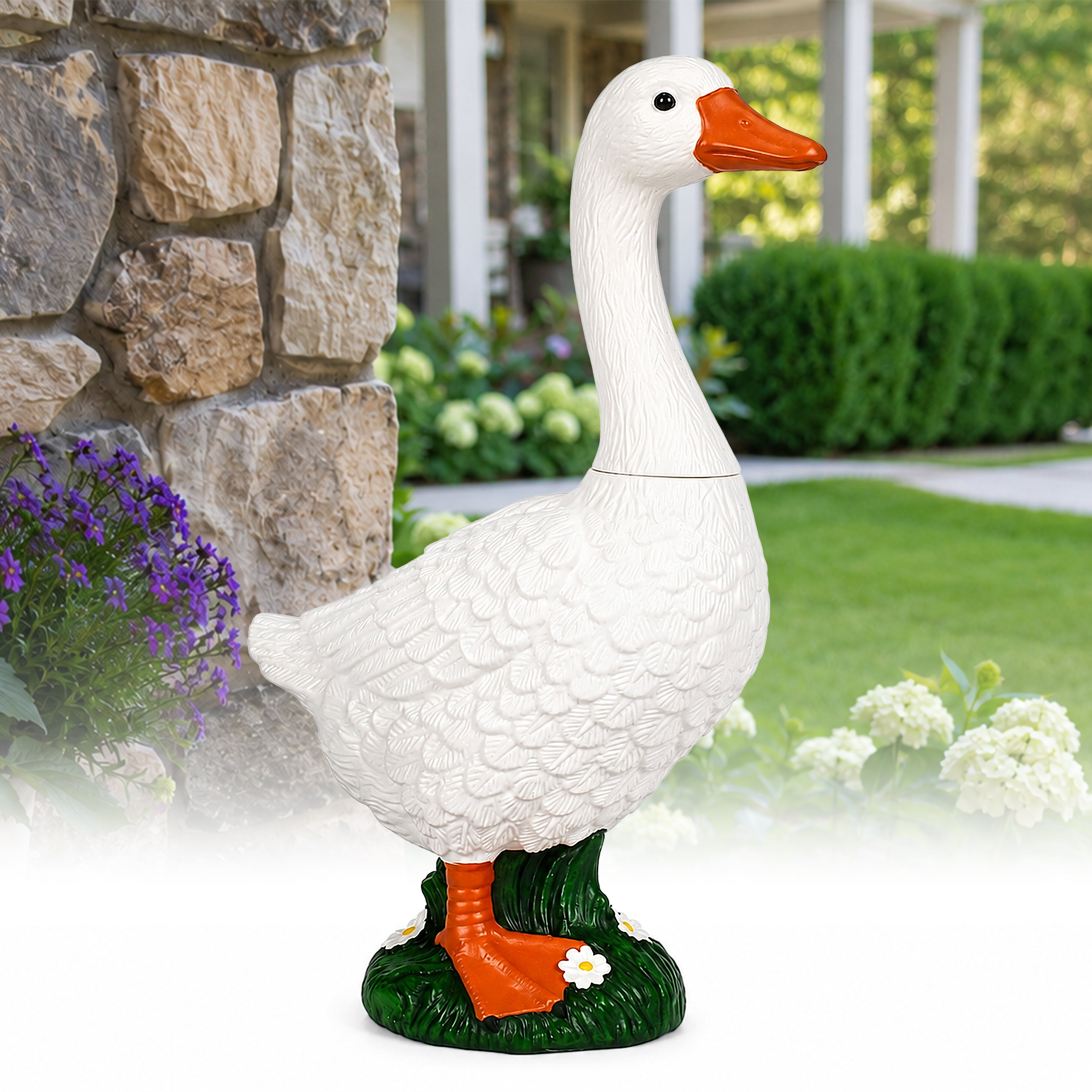 GIGALUMI Porch Goose Statue Plastic 23" Front Porch Decor Garden Decoration