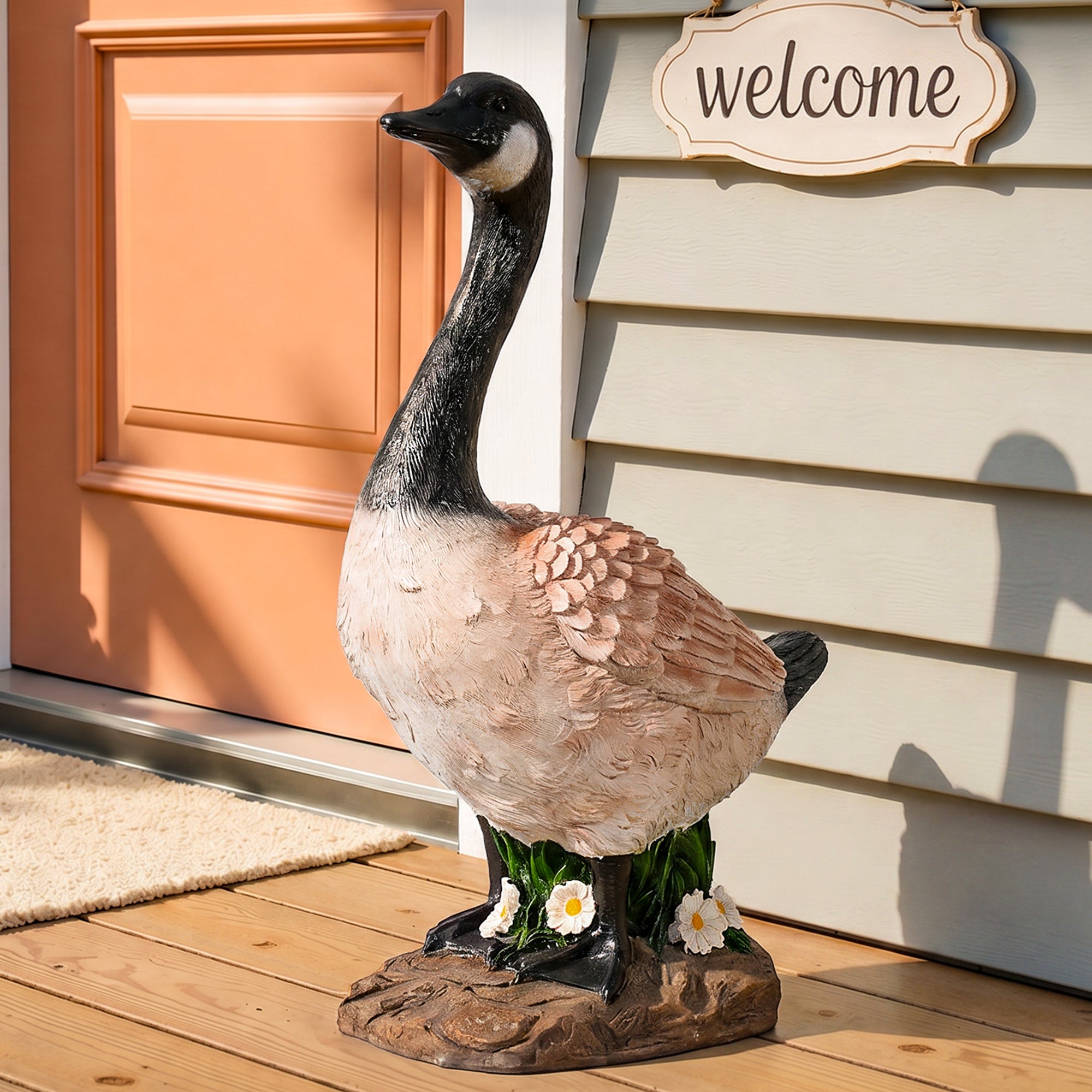 GIGALUMI 19" Large Porch Canada Goose Statue, Durable Resin Garden Decor